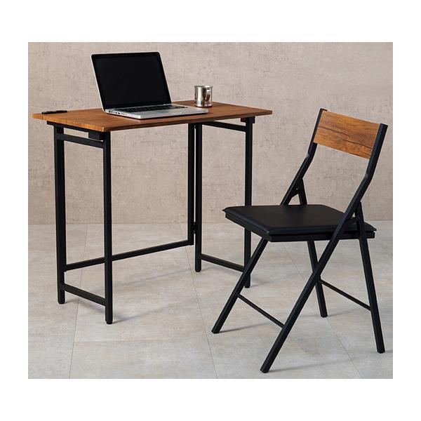 デスク チェア セット コンセント付き 木製 折りたたみ 机 椅子