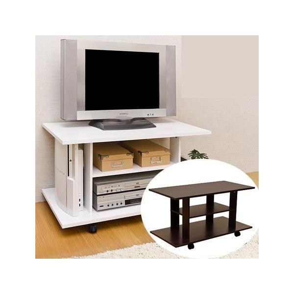 テレビ台 テレビボード TVボード ローボード 収納 棚 W80cm 32V型 シンプル キャスター付き 和室 洋室 白 ブラウン