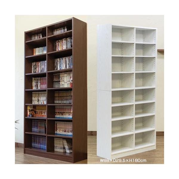 オープンラック 本棚 書棚 高さ 180cm 壁面収納 ハイタイプ 木製 W88  D29.5cm CD/DVD 大容量 収納 飾り棚 ディスプレイ 転倒防止金具