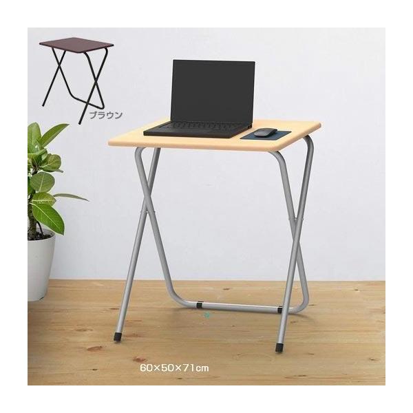 デスク ノートPC デスク 幅60cmパソコンデスク テーブル  折り畳み コンパクトデスク 1人用 完成品 ナチュラル ダークブラウン