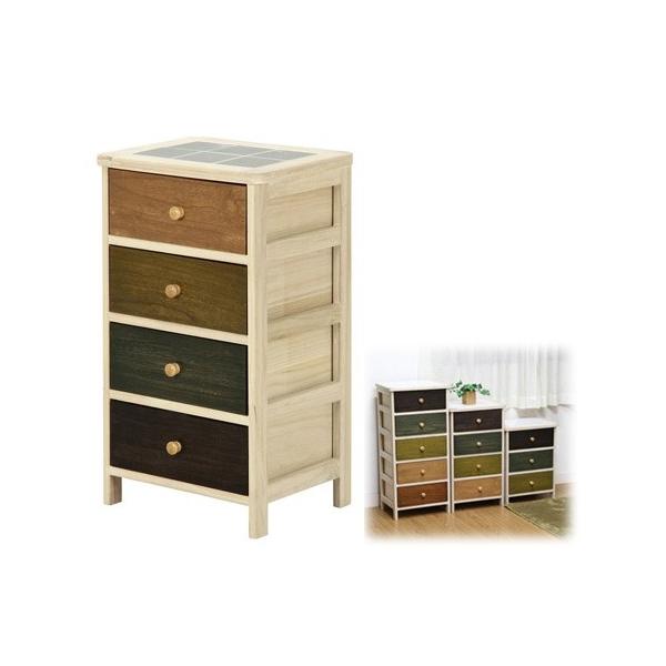 ナチュラル 桐タンス 4段 チェスト 桐製 箪笥 グリーン おしゃれ 北欧