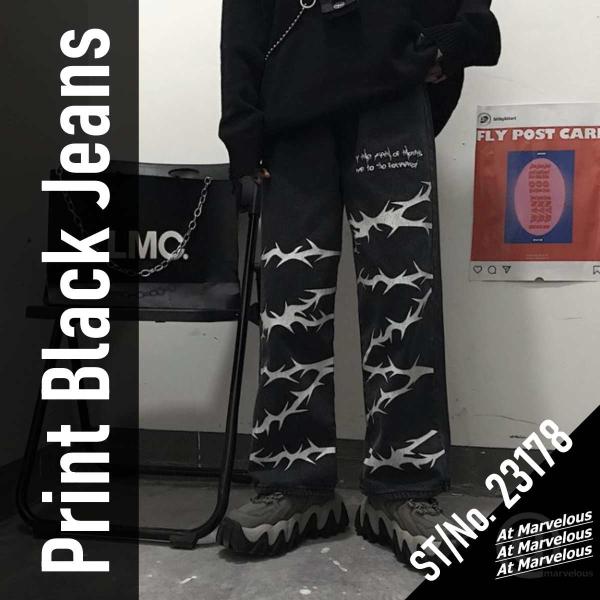 Pants / 有刺鉄線プリントデニムパンツ ST/No.23178 – At Marvelous 