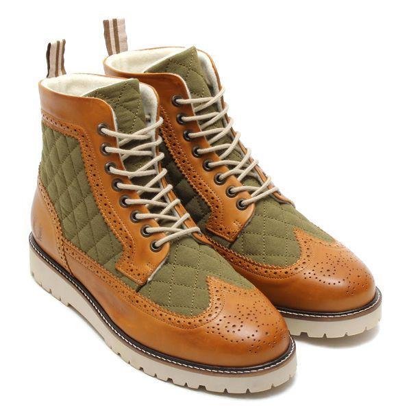 フレッド ペリー Fred Perry コマンド セメント ロング ウィング ブーツ キルティング Tan Natural メンズ B5225 448 Atmos Tokyo 通販 Yahoo ショッピング
