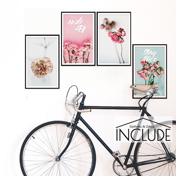 ウォールステッカー だまし額縁 フェイクフレーム パネル 4枚セット 花束 薔薇 ミニ薔薇 カーネーション ピンクの花 立体 ウォールアート 壁シール Atm Atmosphere 通販 Yahoo ショッピング