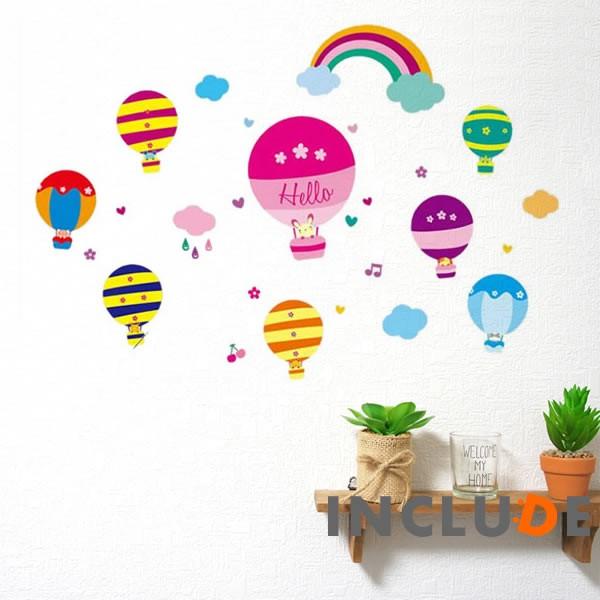 ウォールシール 熱気球 フライト アニマル 赤ちゃん かわいい 動物 Zoo 気球 空を飛ぶ 雲を見る 虹 風船 Atm Atmosphere 通販 Yahoo ショッピング