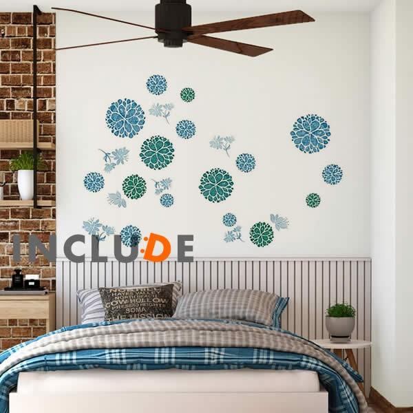 ウォールステッカー 花 フラワー シック モダン ダマスク グリーン リーフ ステッカー 植物 和風 和室 和柄 お正月 木 青い 緑 ドット 模様 Buyee 日本代购平台 产品购物网站大全 Buyee一站式代购 Bot Online