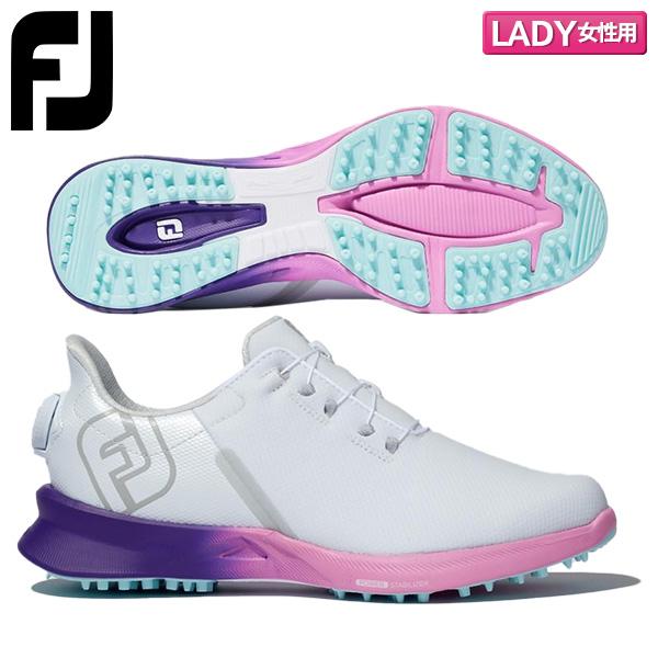 【レディース/送料無料】フットジョイ フューエル スポーツ ボア 90573 スパイクレス ゴルフシューズ ホワイト×ピンク FootJoy（フットジョイ） 「レディース/送料無料」フットジョイ