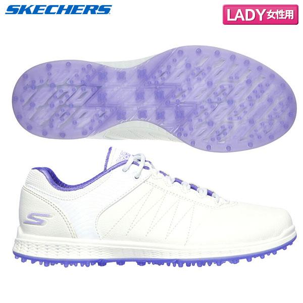 【レディース/送料無料】スケッチャーズ 123009 GO GOLF PIVOT スパイクレス ゴルフシューズ ホワイト×パープル(WPR) SKECHERS（スケッチャーズ） 「レディース/送料無料」スケッチャーズ