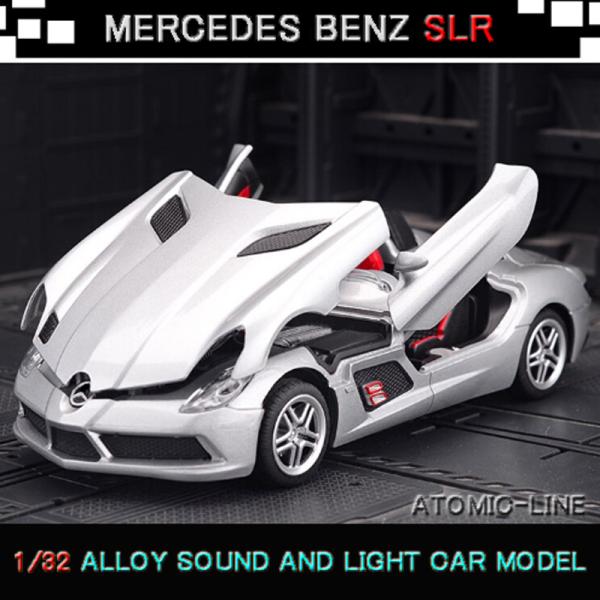 メルセデス SLR ロードスター 1/32 ミニカー 全4色 ライト点灯 エンジンサウンド 合金モデル 模型 ジオラマ