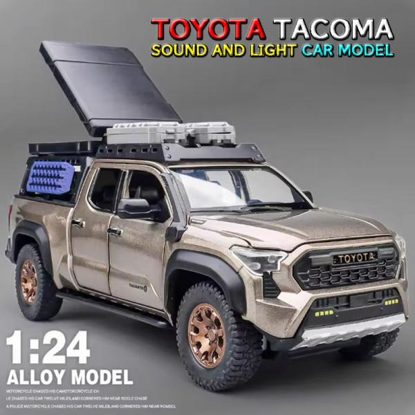 トヨタ TACOMA 1/24 ミニカー 全3色 ライト点灯 エンジンサウンド 合金モデル 模型 ジオラマ