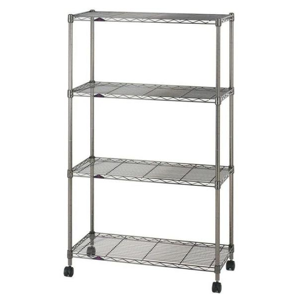 BN1275-4 ルミナスブラック スチールラック 4段 幅74.5cm×奥行34.5cm×高さ124.5cm ポール径19mm 爆買