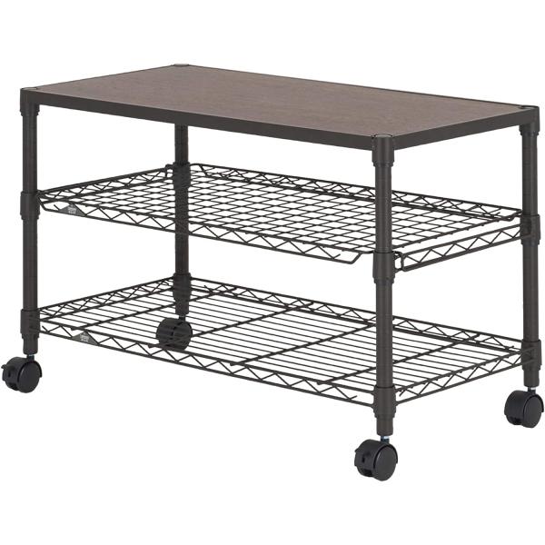 外形寸法 幅81×奥行41×高さ52cm(キャスター装着時)　(アジャスター装着時は-4.8mm)■本体　スチール（ハンマートーン塗装）■耐荷重 木棚　80kg、通常シェルフ80kg、置き棚30kg。■キャスター、アジャスター付き■ポール径...