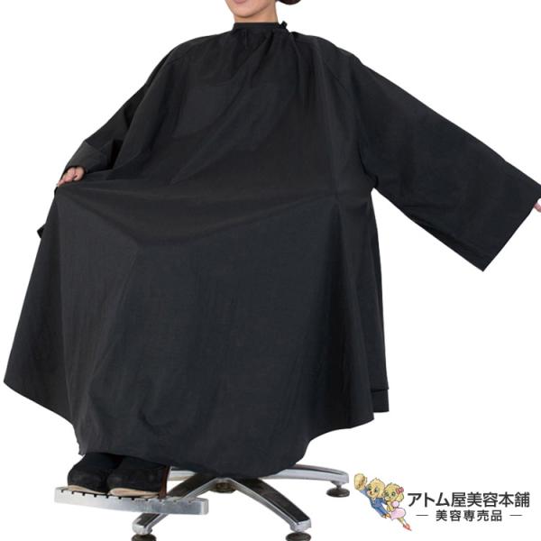 EXCEL NO,7315 ワッシャーワイドヘアダイドレス カット パーマ カラー クロス ケープ 散髪 刈布 ワイドサイズ しわ加工生地 エクセル 美容専売 サロン専売 理容室 美容室 美容師 防水 撥水前・後身ごろゆったりワイドサイズ！...