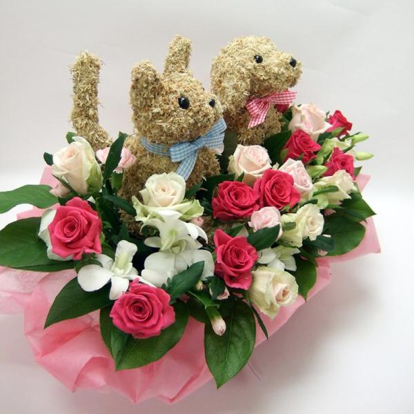 犬猫動物トピアリー 2匹 生花フラワーアレンジ 結婚祝い 誕生日 ギフト プレゼント 開店祝い 動物病院開院祝い Buyee Buyee 日本の通販商品 オークションの代理入札 代理購入