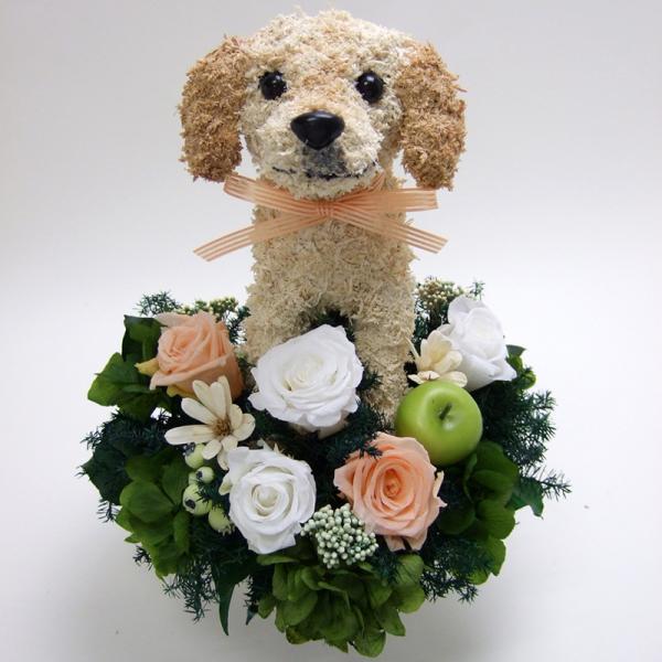 プリザーブドフラワーアレンジ犬 ラブラドールレトリバー Pretty 母の日ギフト 結婚祝い 誕生日 大注目 ペットのお悔やみ 開店祝い 動物病院開院祝い プレゼント ギフト