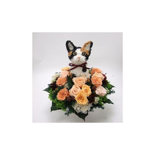 プリザーブドフラワーアレンジ猫 三毛猫 Beauty 結婚祝い 誕生日