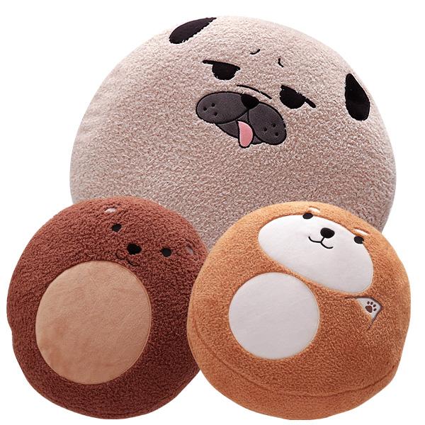 クッション 座布団 フロアクッション もちもち 円形 柴犬 パグ くま 円型 かわいい ボリューム ポイント利用 父の日