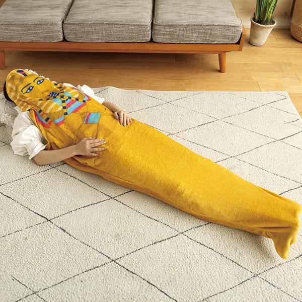 マーメイドブランケット「ツタンカーメン」SNS映え！ツタンカーメンなりきり穿く毛布【もこもこ防寒ルームウェア】ツタンカーメンになりきれる、フォトジェニックでSNS映え抜群の穿く毛布です。足元まですっぽり包み込むデザインで、寒い冬でも暖かい！...