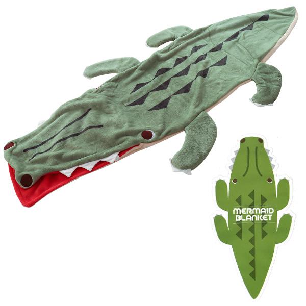 マーメイドブランケット「ワニ」【サイズ】フリー【組　成】ポリエステル100％【生産国】中国製※画面上と実物では多少色具合が異なって見える場合もございます。ご了承ください。