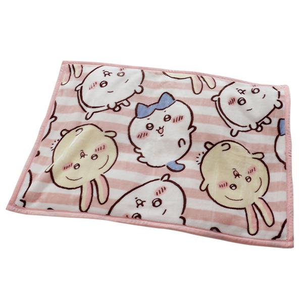 ひざ掛け ちいかわ ハチワレ うさぎ ストライプ ブランケット かわいい あったか ひざかけ お昼寝ケット 70×100cm 膝掛 もうふ ポイント利用