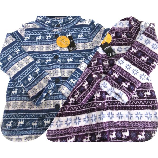 *・☆.。とてもお買い得品です。☆.。:・レディースファッション 秋冬モデル スノー柄 ぽかぽかフリーススモック前ボタンタイプ（ゆったりサイズ）新品）タグ付きNO：2542D253C☆★☆自宅での家事用としてはもちろん、保育士さんや、幼稚園...