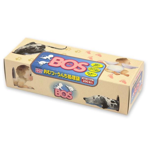 他サイト： BOS 消臭袋・BOS 防臭袋 箱型（Sサイズ200枚入り）　爆買の商品画像