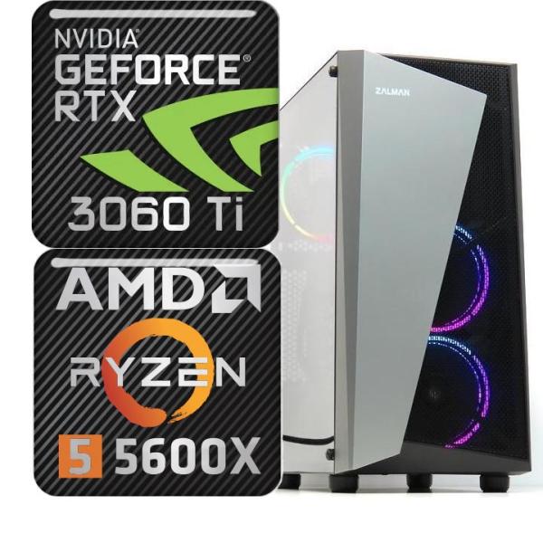 AMD ゲーミングPC RTX 3060Ti Ryzen 5 5600X 32GB 新品SSD NVMe 500GB