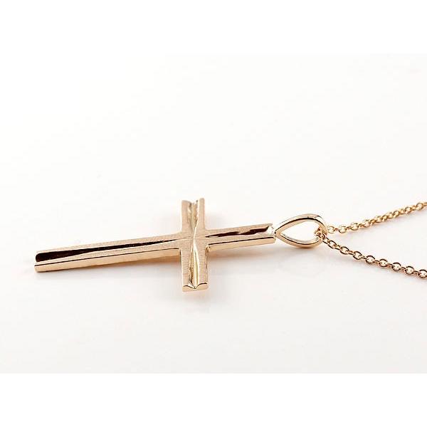 18金 クロス ペア ネックレス トップ メンズ 十字架 ゴールド 18k メンズ 十字架 トップ ペアネックレス ホワイトゴールド ピンクゴールド K18 シンプル メンズ レディース 送料無料 gwcm ジュエリー工房アトラス