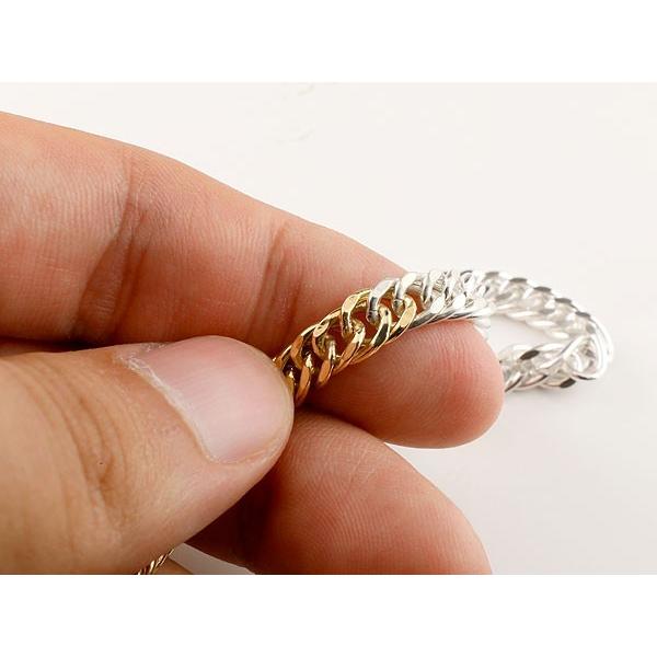 ネックレス メンズ 喜平用 18金ネックレス メンズ 45cm メンズ 喜平用 チェーンネックレス シルバー925 イエローゴールドk18 コンビチェーン 45cm 地金 キヘイ 喜平 Jチェーン y45m ジュエリー工房アトラス