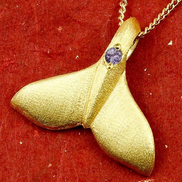 ハワイアンジュエリー 純金 メンズ ホエールテール クジラ 鯨 アメジスト ネックレス トップ ゴールド ペンダント 天然石 2月誕生石 K24 24金 人気 宝石 Readyfruit Es