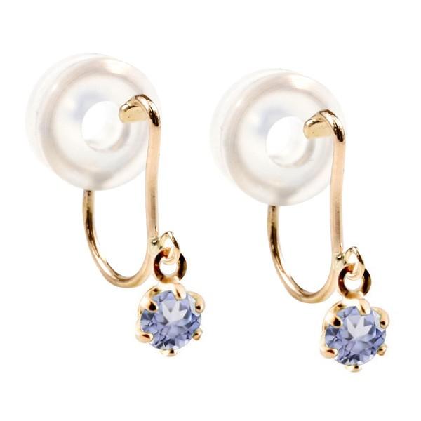 メンズ イヤーカフ イヤリング タンザナイト ピンクゴールドｋ10 シリコン クリップ式 ノンホールピアス メンズ イヤーカフイヤリング 10金 送料無料 Pymr Go Th