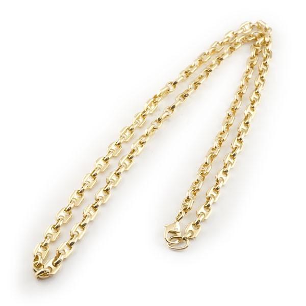 18金 ネックレス メンズ 正規認証品 新規格 ネックレスチェーン ゴールド 金 18k アンカーチェーン チェーン 52cm 送料無料 地金 デザインチェーン シンプル イエローゴールドk18