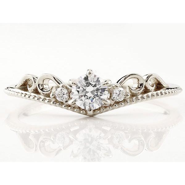 送料無料 指輪 ティアラ K18 ミル打ち 大粒 ダイヤモンドリング K18 d101we ジュエリー工房アトラス ダイヤ ダイヤモンド ホワイトゴールド 一粒 指輪 18金 大粒 エンゲージリング