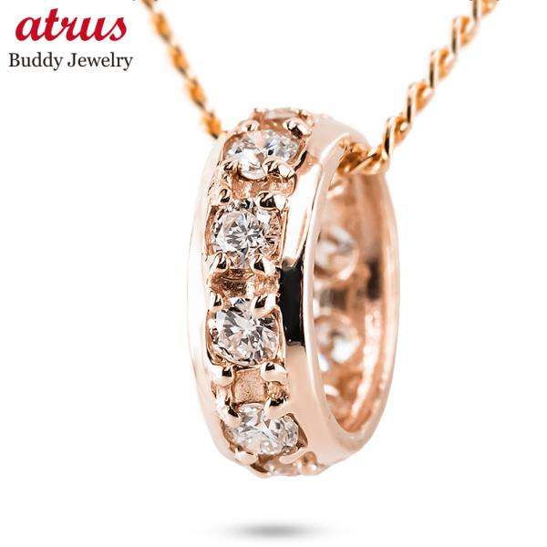 ゴールド ネックレス トップ ダイヤモンド 0.2ct メンズ エタニティ リング ペンダントトップ 10金 10k ピンクゴールドK10 あすつく 送料無料 セール 爆買