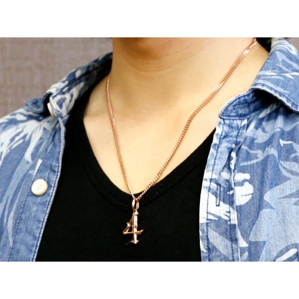 ネックレス トップ メンズ キヘイ 喜平用 キヘイ コントラッド メンズ 東京 数字 4 ナンバー ネックレス トップ ピンクゴールドk18 地金 K18 18金 男性用 キヘイ コントラッド 東京 18ｋ gm ジュエリー工房アトラス