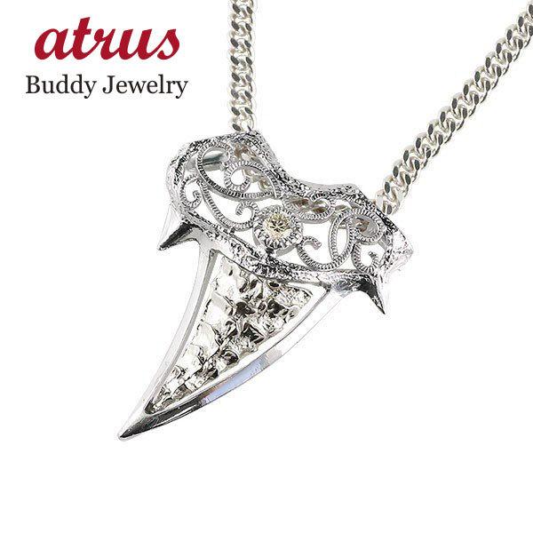 ネックレス メンズ 喜平用 キヘイ メンズ ネックレス トップ プラチナ オフホワイトダイヤモンド シャーク サメ 牙 ファング 男性用 コントラッド 東京 Olhodaguadocasado Al Gov Br