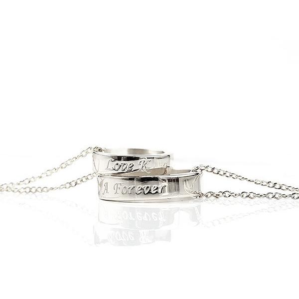 ペアネックレス Too メンズ 文字入れ チェーン リングネックレス チェーン シンプル ホワイトゴールドk10 刻印 文字入れ ネックレス ペンダント 10金 シンプル 送料無料 wintm ジュエリー工房アトラス