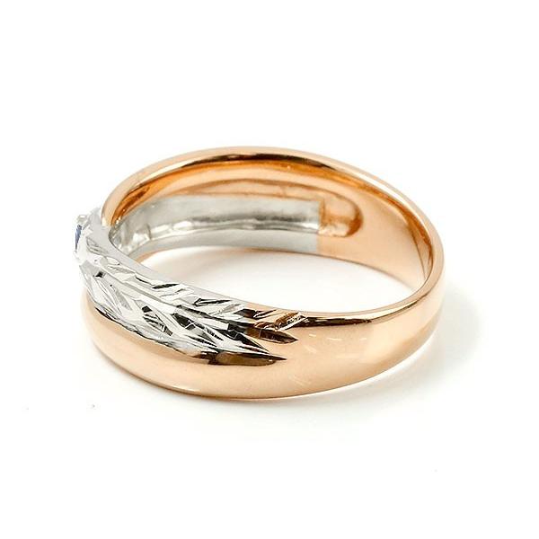 婚約指輪 18金コンビ サファイア 18k ハワイアンジュエリー エンゲージリング ピンキーリング リング 一粒 指輪 プラチナ リング Pt900 安い ピンクゴールドk18 18金コンビ 18k sgpe ジュエリー工房アトラス