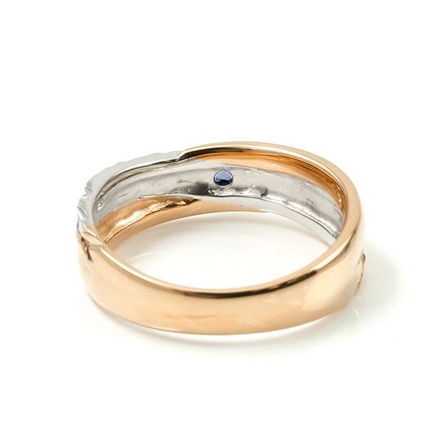 婚約指輪 18金コンビ サファイア 18k ハワイアンジュエリー エンゲージリング ピンキーリング リング 一粒 指輪 プラチナ リング Pt900 安い ピンクゴールドk18 18金コンビ 18k sgpe ジュエリー工房アトラス