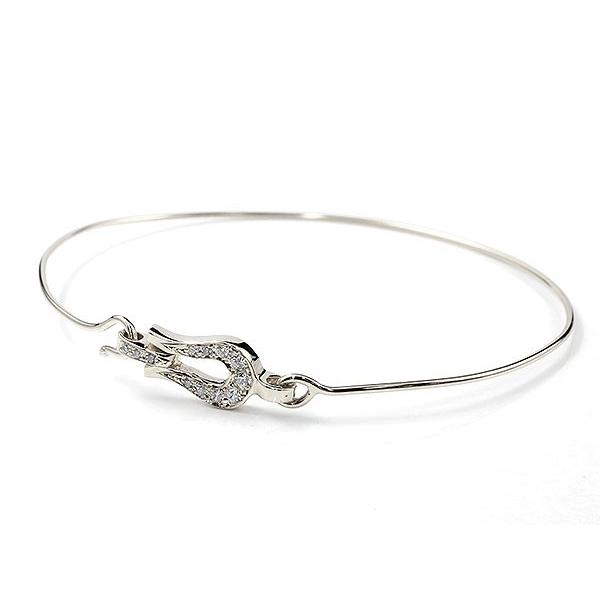 一部予約 ダイヤモンド ブレスレット ブレスレット メンズ ホースシュー バングル 馬蹄 ダイヤモンド 華奢 K18 細身 ホワイトゴールドk18 送料無料 dwm ジュエリー工房アトラス K18 18金