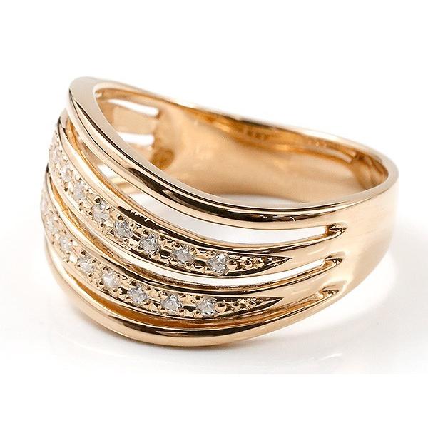 送料無料 指輪 指輪 ピンキーリング ピンクゴールドk10 ダイヤ 婚約指輪 ダイヤ 幅広 ダイヤモンド 宝石 10金 dgi ジュエリー工房アトラス エンゲージリング 10金 リング レディース