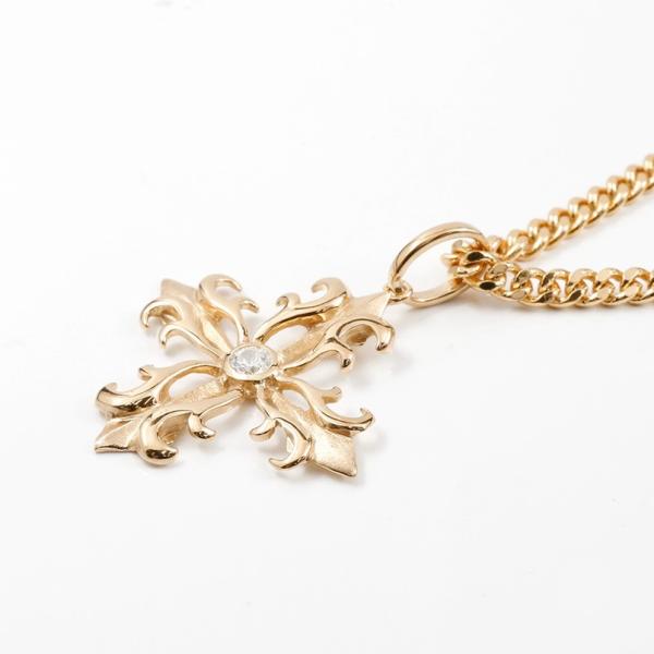 喜平用 メンズ ペンダントヘッド スワロフスキーキュービックジルコニア ネックレス トップ ピンクゴールドk18 クロス メンズ 透かし 透かし ペンダント 十字架 18金 キヘイチェーン つや消し 190529100cgcmba ジュエリー工房アトラス