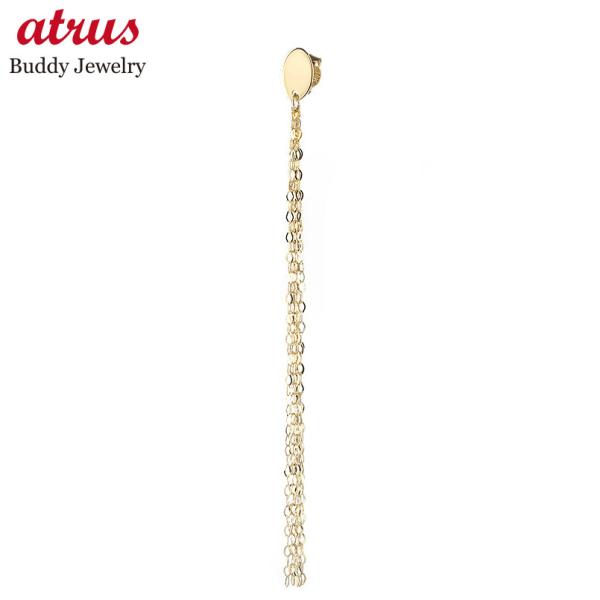 18金 ピアス レディース 片耳 ロングピアス 6連 チェーン フリンジ 普段使い ゴールド 18k イエローゴールドk18 おしゃれ 女性 あすつく 送料無料 セール sale