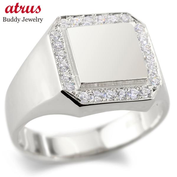 シルバー ピンキーリング 印台 ダイヤモンド 0.24ct レディース sv925 指輪 ダイヤ リング 婚約指輪 ダイヤ シンプル おしゃれ 人気 送料無料 セール sale