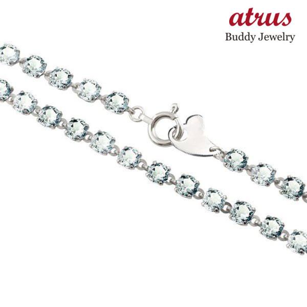 メンズ フルエタニティ アクアマリン アンクレット プラチナ900 手作り 3月誕生石 男性用 フルエタニティ アンクレット 送料無料 アクアマリン 7051301pam106 ジュエリー工房アトラス