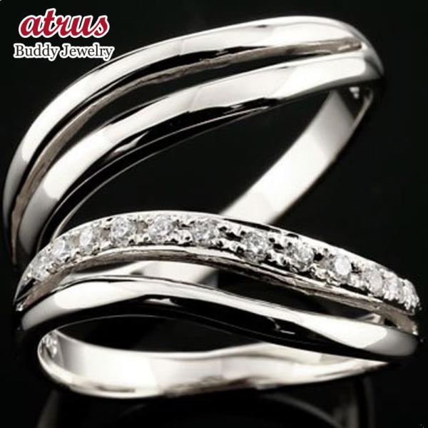 ハーフエタニティ ダイヤ マリッジリング ペアリング ダイヤモンド 結婚指輪 ストレート カップル プラチナ ストレート 904r ジュエリー工房アトラス 指輪 結婚式 ダイヤモンド 送料無料