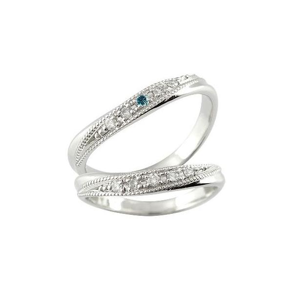 結婚指輪 ペアセット プラチナ Pt900 プラチナ ペアリング 安い 指輪 2本セット ダイヤモンド ダイヤ ブルーダイヤモンド 一粒 マリッジリング ダイヤ ストレート 送料無料 m かがやきジュエリー工房アトラス