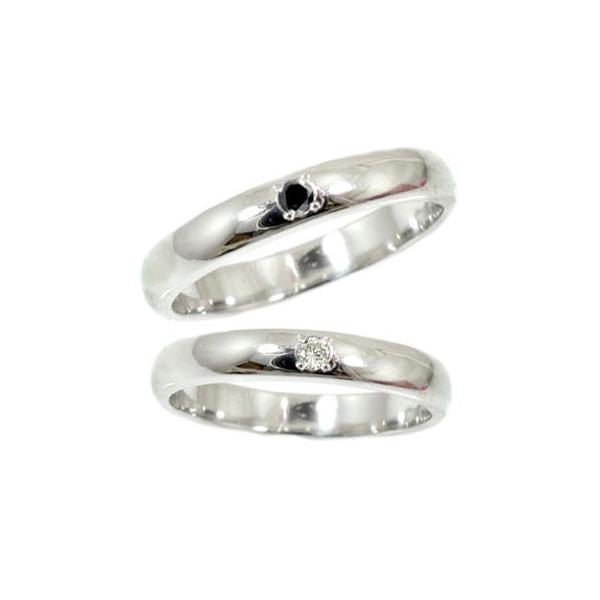 甲丸 カップル ペアリング 18金 結婚指輪 マリッジリング ダイヤモンド ブラックダイヤモンド ホワイトゴールドk18 一粒 結婚式 結婚指輪 18金 ダイヤ ストレート カップル 女性 120809201w かがやきジュエリー工房アトラス