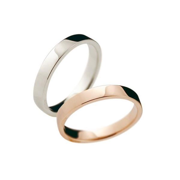 ペアリング 平角 3ミリ マリッジリング 結婚指輪 地金 3ミリ 宝石なし カップル ホワイトゴールドk18 ピンクゴールドk18 平角 18金 ストレート カップル 女性 送料無料 gw かがやきジュエリー工房アトラス