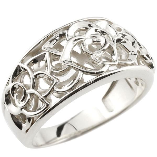 婚約指輪 安い エンゲージリング ローズ 送料無料 バラ ローズ Pt900 プラチナ リング 透かし ピンキーリング 指輪 Pt900 指輪 送料無料 ko2pe かがやきジュエリー工房アトラス